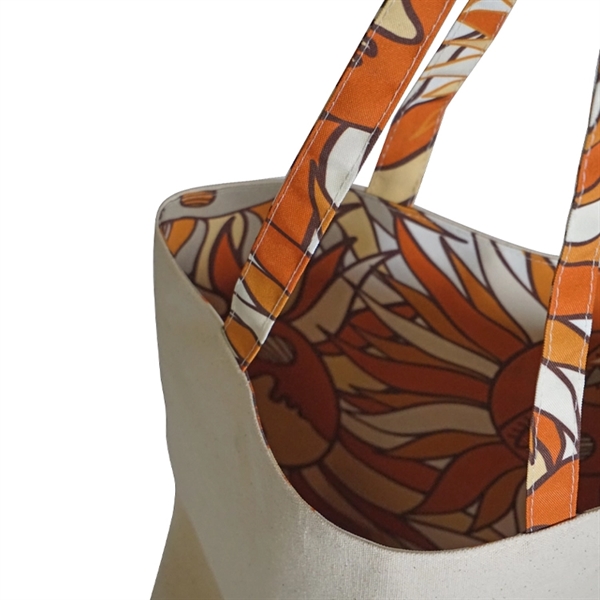 Bottom Gusset Cotton Tote, with Sublimated Handles & Liner - Bottom Gusset Cotton Tote, with Sublimated Handles & Liner - Image 2 of 2