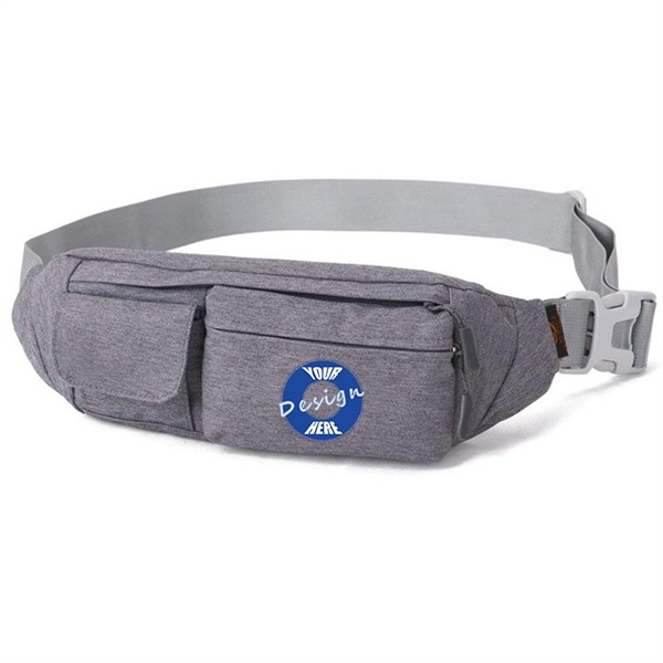 2-Pocket Blue Fanny Pack Hip Bag - 2-Pocket Blue Fanny Pack Hip Bag - Image 3 of 3