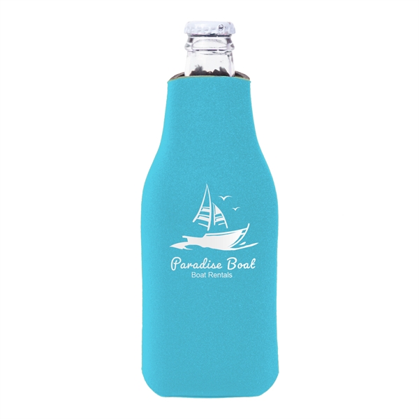 Zipper Beer Bottle Cooler w/ 1 Color Imprint - Zipper Beer Bottle Cooler w/ 1 Color Imprint - Image 10 of 26