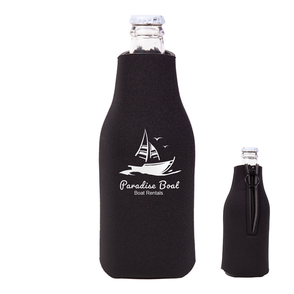 Zipper Beer Bottle Cooler w/ 1 Color Imprint - Zipper Beer Bottle Cooler w/ 1 Color Imprint - Image 25 of 26