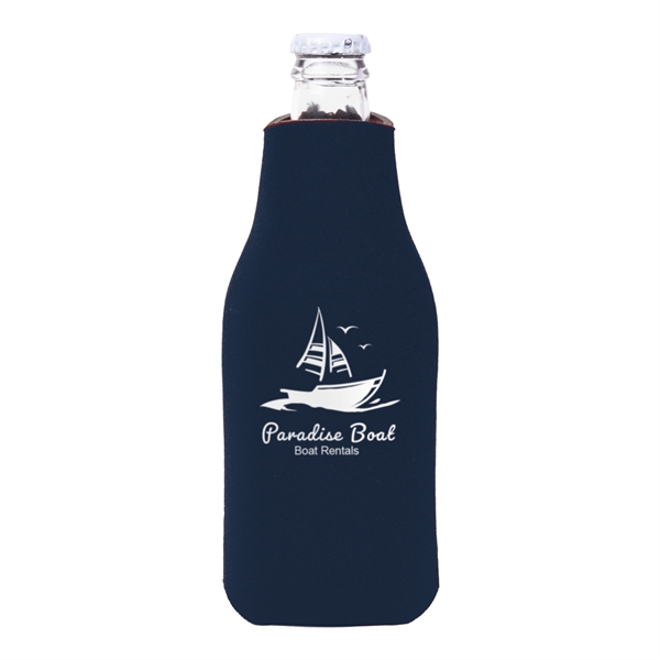 Zipper Beer Bottle Cooler w/ 2 Color Imprint - Zipper Beer Bottle Cooler w/ 2 Color Imprint - Image 7 of 13