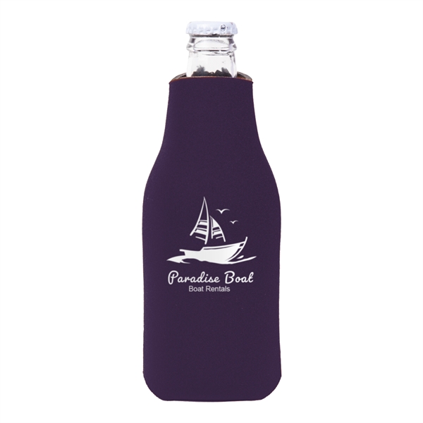 Zipper Beer Bottle Cooler w/ 2 Color Imprint - Zipper Beer Bottle Cooler w/ 2 Color Imprint - Image 10 of 13