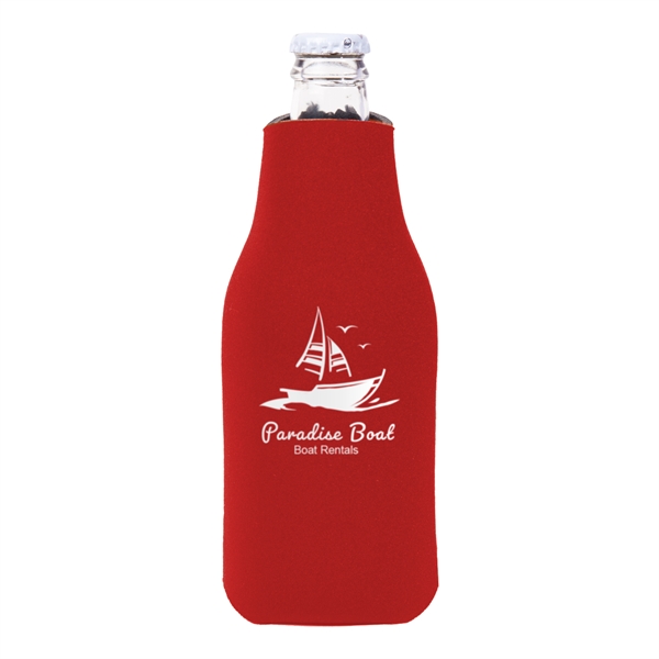 Zipper Beer Bottle Cooler w/ 2 Color Imprint - Zipper Beer Bottle Cooler w/ 2 Color Imprint - Image 11 of 13