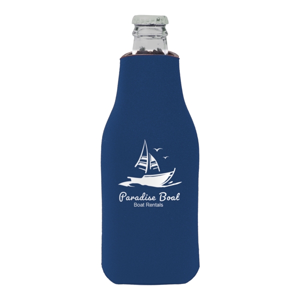 Zipper Beer Bottle Cooler w/ 2 Color Imprint - Zipper Beer Bottle Cooler w/ 2 Color Imprint - Image 12 of 13