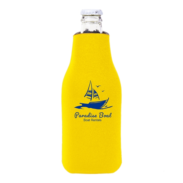 Zipper Beer Bottle Cooler w/ 2 Color Imprint - Zipper Beer Bottle Cooler w/ 2 Color Imprint - Image 13 of 13