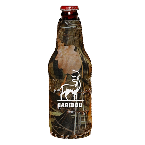 Neoprene Zipper Beer Bottle Cooler w/ 1 Color Imprint - Neoprene Zipper Beer Bottle Cooler w/ 1 Color Imprint - Image 3 of 9