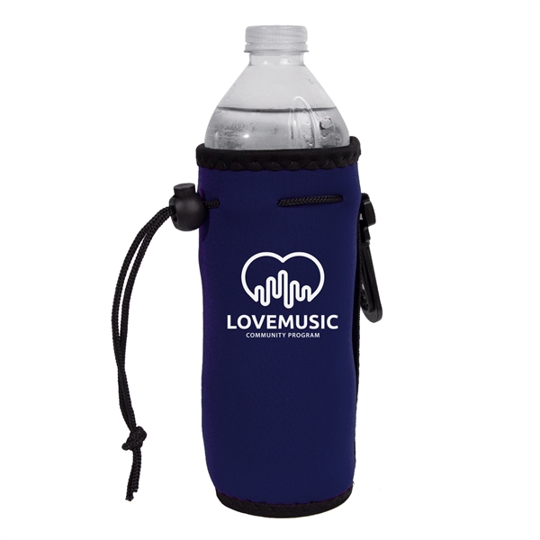 Neoprene Water Bottle Drawstring Cooler w/ 1 Color Imprint - Neoprene Water Bottle Drawstring Cooler w/ 1 Color Imprint - Image 3 of 6