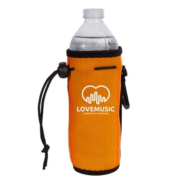 Neoprene Water Bottle Drawstring Cooler w/ 1 Color Imprint - Neoprene Water Bottle Drawstring Cooler w/ 1 Color Imprint - Image 4 of 6