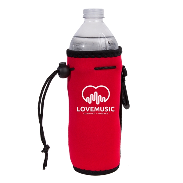 Neoprene Water Bottle Drawstring Cooler w/ 1 Color Imprint - Neoprene Water Bottle Drawstring Cooler w/ 1 Color Imprint - Image 5 of 6