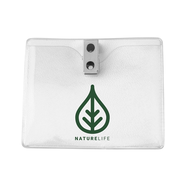 Horizontal Clear Vinyl Badge Holder 4.18" x 3.40" - Horizontal Clear Vinyl Badge Holder 4.18" x 3.40" - Image 0 of 1