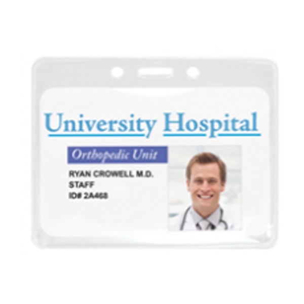 PureClear Vinyl Horiz. Badge Holder 4.29" x 3.89" - PureClear Vinyl Horiz. Badge Holder 4.29" x 3.89" - Image 0 of 0