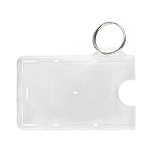 Frosted Rigid Horizontal Card Holder with Key Ring - Frosted Rigid Horizontal Card Holder with Key Ring - Image 0 of 0