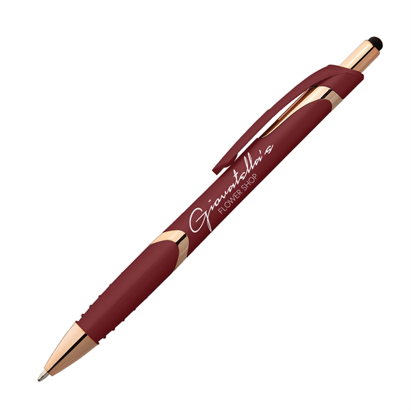 Gemini Softy Rose Gold Pen with Stylus - Gemini Softy Rose Gold Pen with Stylus - Image 2 of 7