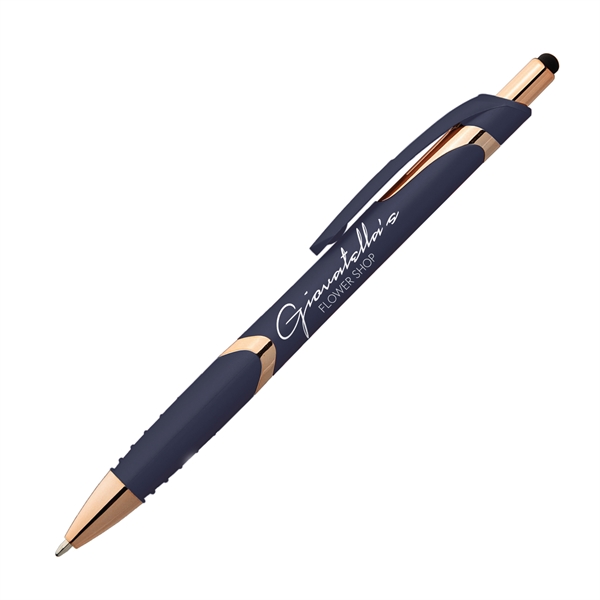 Gemini Softy Rose Gold Pen with Stylus - Gemini Softy Rose Gold Pen with Stylus - Image 4 of 7