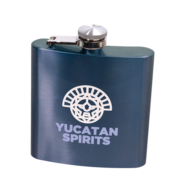6 oz. Lazio Stainless Steel Hip Flask w/ 2 Color Imprint - 6 oz. Lazio Stainless Steel Hip Flask w/ 2 Color Imprint - Image 2 of 8