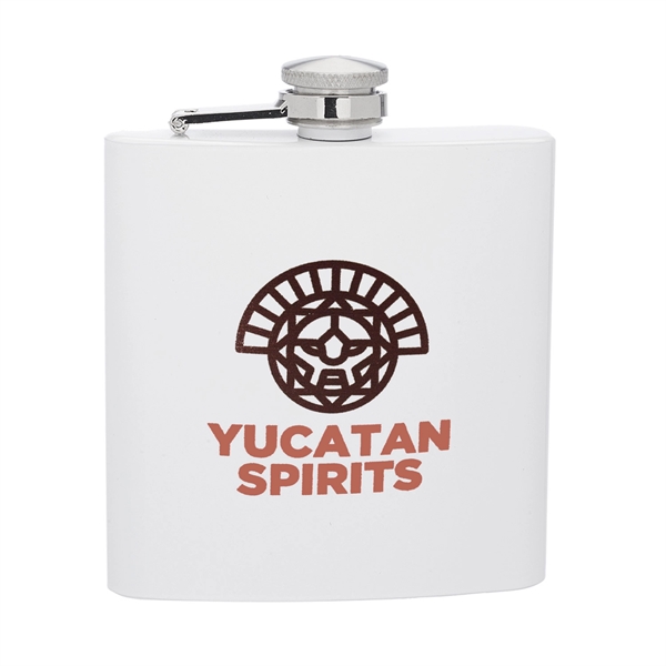 6 oz. Lazio Stainless Steel Hip Flask w/ 2 Color Imprint - 6 oz. Lazio Stainless Steel Hip Flask w/ 2 Color Imprint - Image 7 of 8
