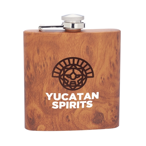 6 oz. Lazio Stainless Steel Hip Flask w/ 2 Color Imprint - 6 oz. Lazio Stainless Steel Hip Flask w/ 2 Color Imprint - Image 8 of 8