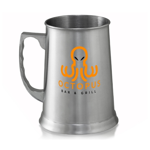 13.5 oz. Stainless Steel Beer Stein Mugs w/ 2 Color Imprint - 13.5 oz. Stainless Steel Beer Stein Mugs w/ 2 Color Imprint - Image 1 of 1