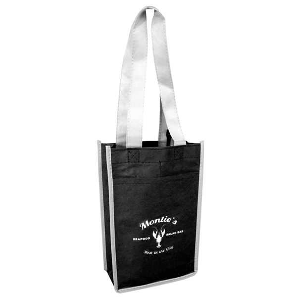 Bacchus Non-Woven Two Bottle Wine Bags w/ 1 Color Imprint - Bacchus Non-Woven Two Bottle Wine Bags w/ 1 Color Imprint - Image 3 of 4