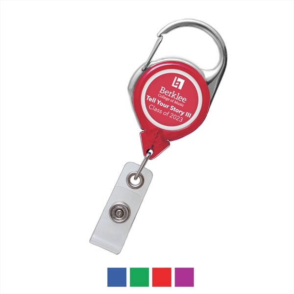 Translucent Carabiner Reel with Strap and Clip - Translucent Carabiner Reel with Strap and Clip - Image 1 of 3