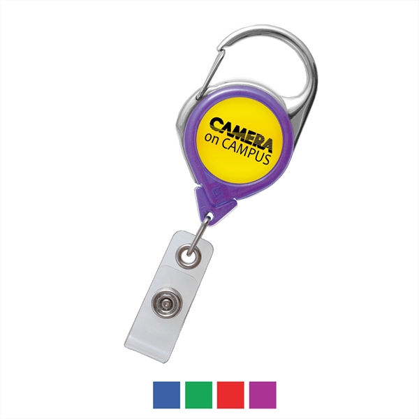 Translucent Carabiner Reel with Strap and Clip - Translucent Carabiner Reel with Strap and Clip - Image 2 of 3