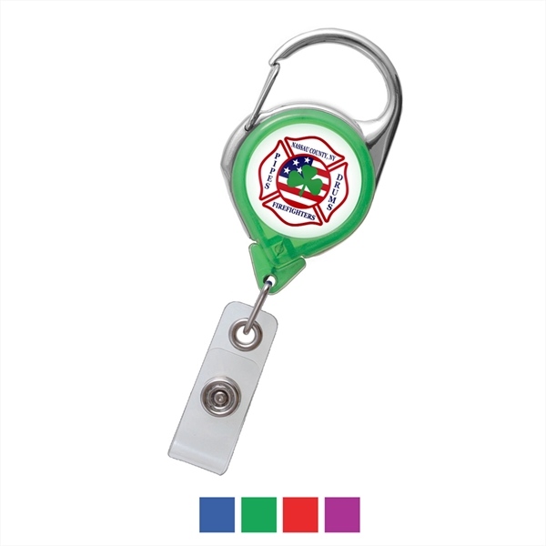 Translucent Carabiner Reel with Strap and Clip - Translucent Carabiner Reel with Strap and Clip - Image 3 of 3