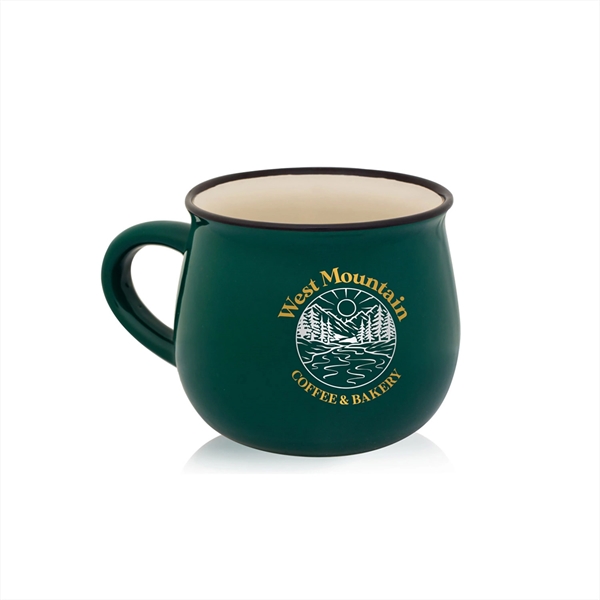 12 oz. Two-Tone Potbelly Ceramic Mug w/ 2 Color Imprint - 12 oz. Two-Tone Potbelly Ceramic Mug w/ 2 Color Imprint - Image 2 of 4