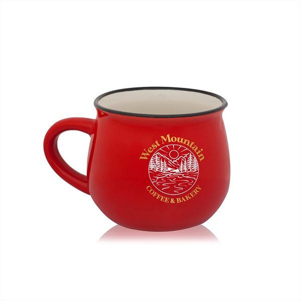 12 oz. Two-Tone Potbelly Ceramic Mug w/ 2 Color Imprint - 12 oz. Two-Tone Potbelly Ceramic Mug w/ 2 Color Imprint - Image 3 of 4