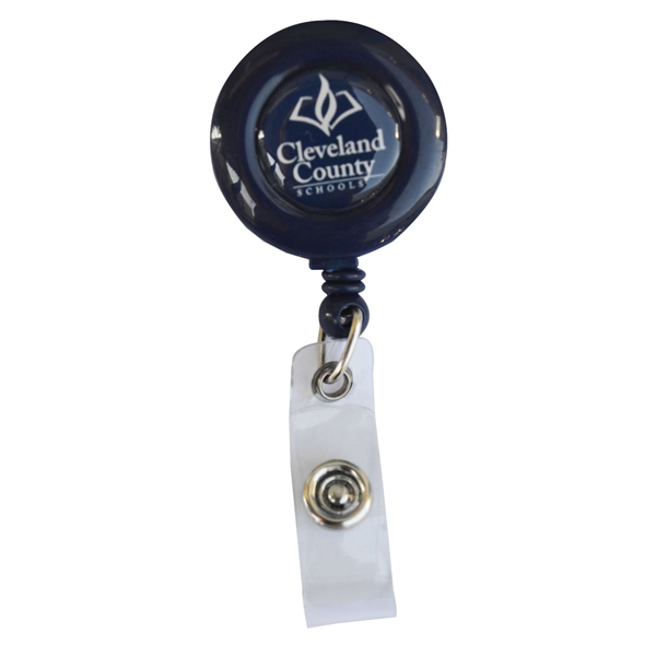 Round Retractable Badge Reel w/ Bulldog Clip on backing - Round Retractable Badge Reel w/ Bulldog Clip on backing - Image 5 of 9
