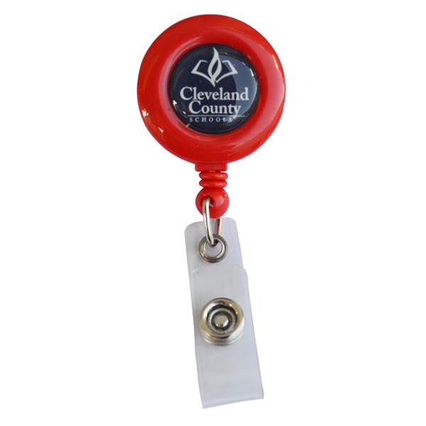 Round Retractable Badge Reel w/ Bulldog Clip on backing - Round Retractable Badge Reel w/ Bulldog Clip on backing - Image 7 of 9