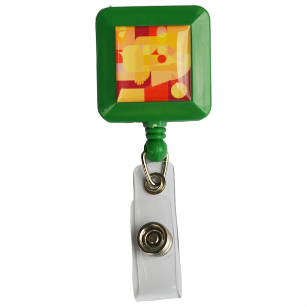 Square Retractable Badge Reel w/ Bulldog clip - Square Retractable Badge Reel w/ Bulldog clip - Image 2 of 7