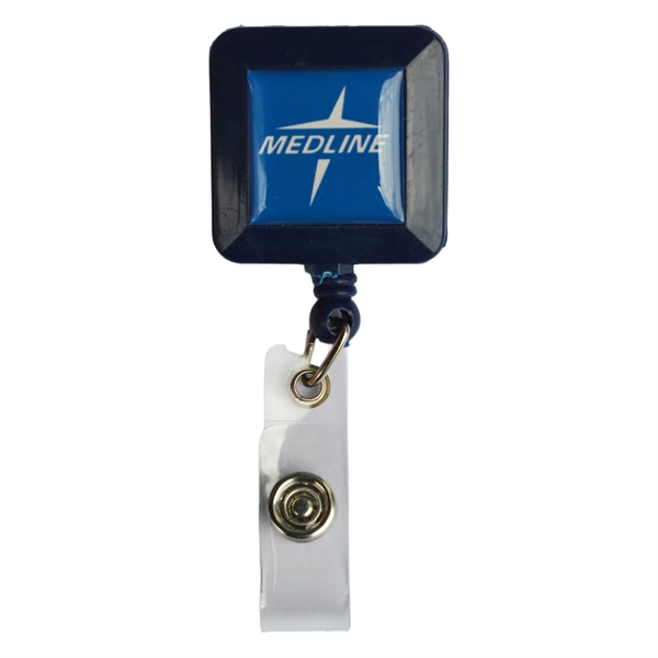 Square Retractable Badge Reel w/ Bulldog clip - Square Retractable Badge Reel w/ Bulldog clip - Image 3 of 7