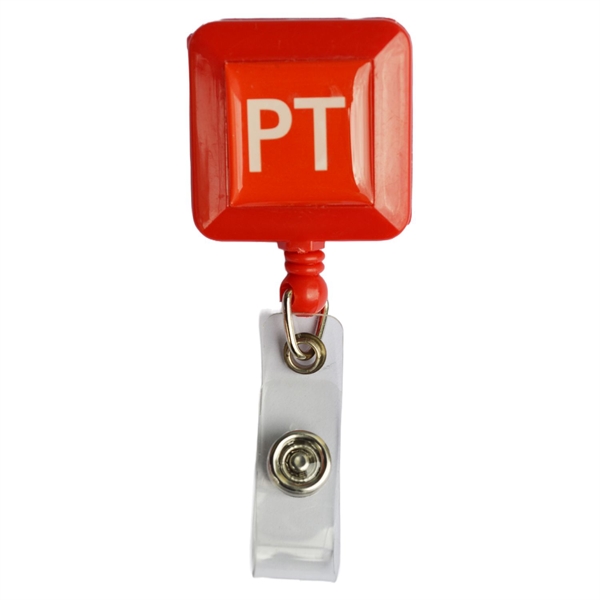 Square Retractable Badge Reel w/ Bulldog clip - Square Retractable Badge Reel w/ Bulldog clip - Image 4 of 7