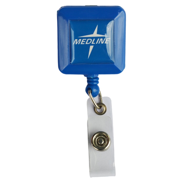 Square Retractable Badge Reel w/ Bulldog clip - Square Retractable Badge Reel w/ Bulldog clip - Image 5 of 7
