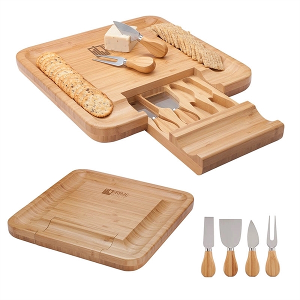 Lorenzi 4-Piece Bamboo Cheese Tray - Lorenzi 4-Piece Bamboo Cheese Tray - Image 0 of 1