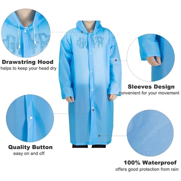 Waterproof Rain Jacket Clear Raincoat - Waterproof Rain Jacket Clear Raincoat - Image 3 of 5