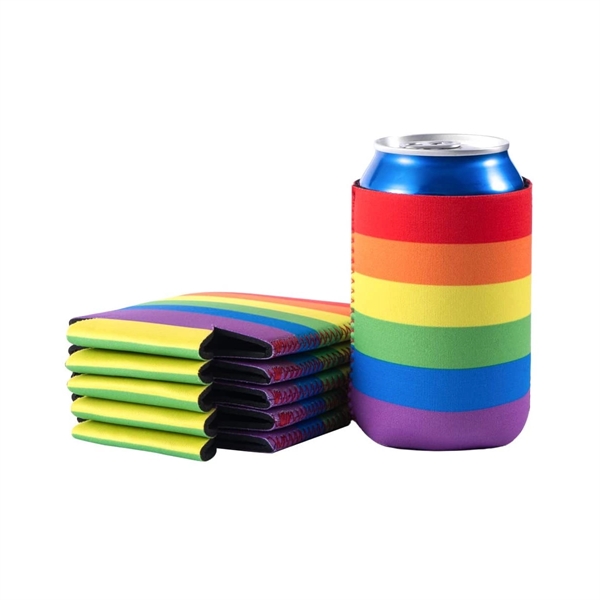 Neoprene Rainbow Can Cooler Sleeve - Neoprene Rainbow Can Cooler Sleeve - Image 2 of 2