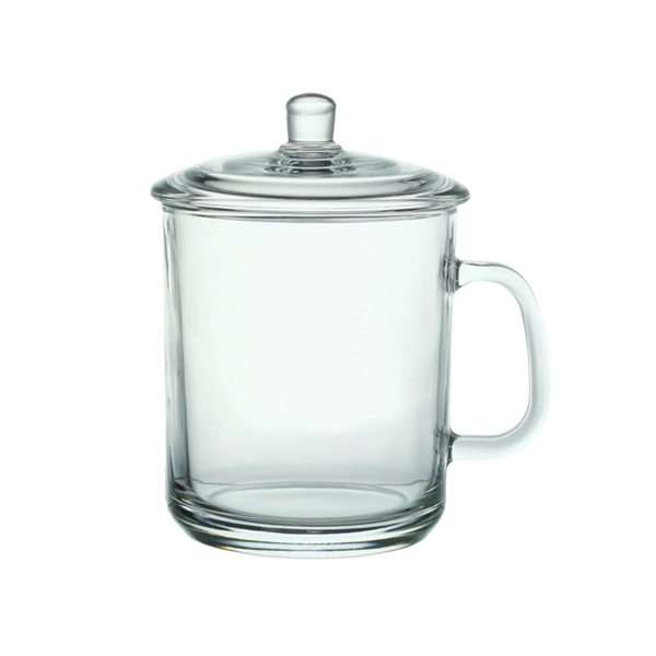 15 oz. Custom Glass Tea Cups w/ Lids - 15 oz. Custom Glass Tea Cups w/ Lids - Image 2 of 2
