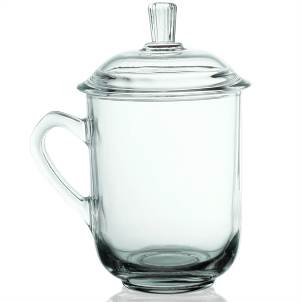 13 oz. Glass Coffee Mugs with Lids - 13 oz. Glass Coffee Mugs with Lids - Image 7 of 7