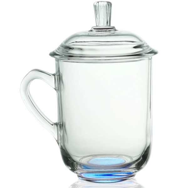 13 oz. Glass Coffee Mugs with Lids - 13 oz. Glass Coffee Mugs with Lids - Image 1 of 7