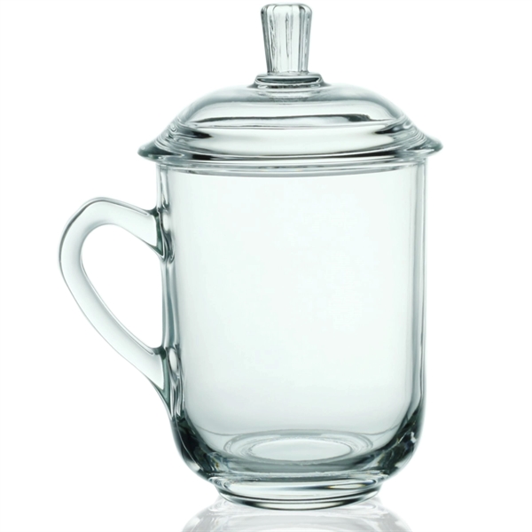 13 oz. Glass Coffee Mugs with Lids - 13 oz. Glass Coffee Mugs with Lids - Image 2 of 7