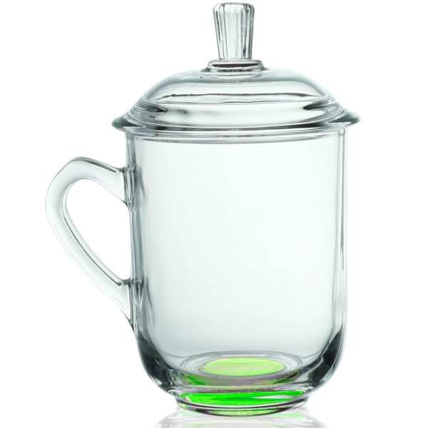 13 oz. Glass Coffee Mugs with Lids - 13 oz. Glass Coffee Mugs with Lids - Image 3 of 7