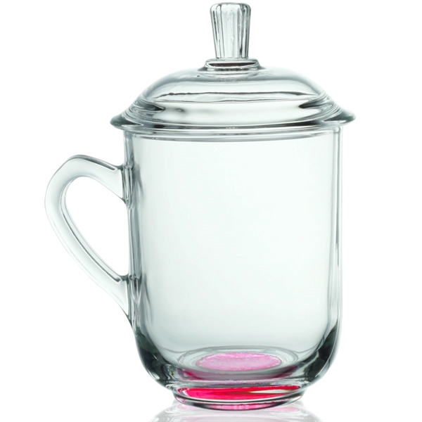 13 oz. Glass Coffee Mugs with Lids - 13 oz. Glass Coffee Mugs with Lids - Image 6 of 7