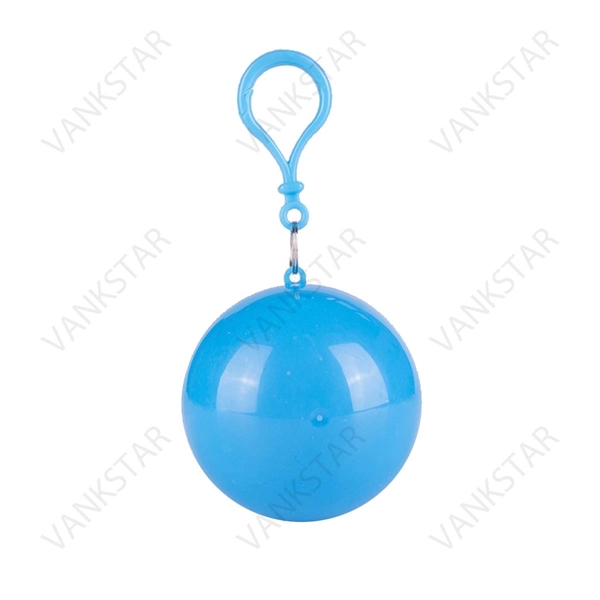 Disposable Raincoat Poncho Ball With Keychain - Disposable Raincoat Poncho Ball With Keychain - Image 1 of 4