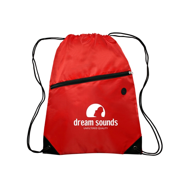 GLOBE TROTTER Drawstring Backpacks with Pocket 1 Color Imp. - GLOBE TROTTER Drawstring Backpacks with Pocket 1 Color Imp. - Image 3 of 15