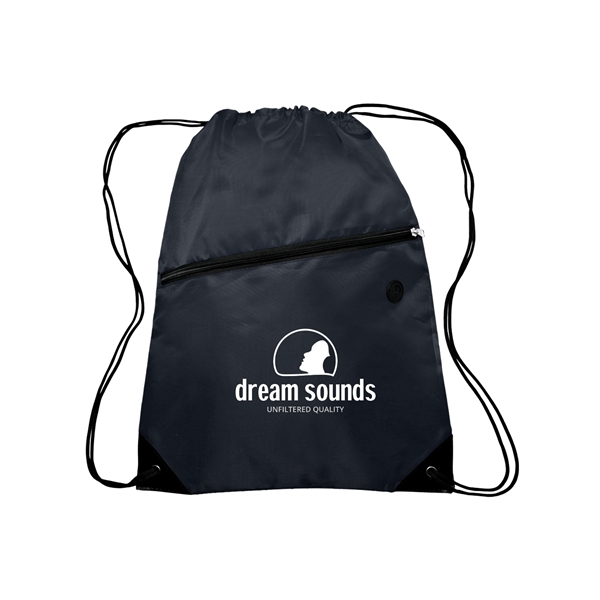 GLOBE TROTTER Drawstring Backpacks with Pocket 1 Color Imp. - GLOBE TROTTER Drawstring Backpacks with Pocket 1 Color Imp. - Image 7 of 15