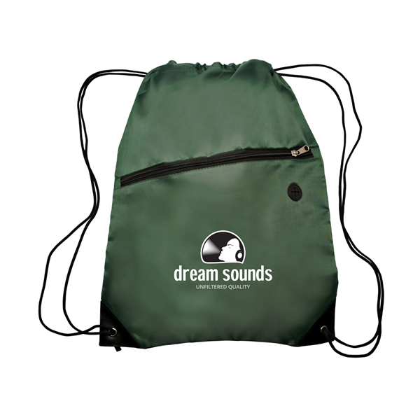 GLOBE TROTTER Drawstring Backpacks with Pocket 2 Color Imp. - GLOBE TROTTER Drawstring Backpacks with Pocket 2 Color Imp. - Image 5 of 7