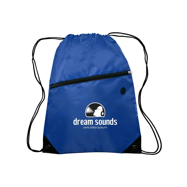 GLOBE TROTTER Drawstring Backpacks with Pocket 2 Color Imp. - GLOBE TROTTER Drawstring Backpacks with Pocket 2 Color Imp. - Image 6 of 7