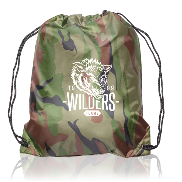 GO-EZ Polyester Drawstring Backpacks w/ 1 Color Imprint - GO-EZ Polyester Drawstring Backpacks w/ 1 Color Imprint - Image 6 of 34