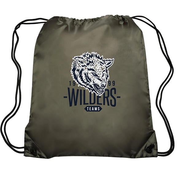 GO-EZ Polyester Drawstring Backpacks w/ 2 Color Imprint - GO-EZ Polyester Drawstring Backpacks w/ 2 Color Imprint - Image 0 of 15